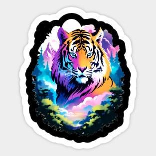 Tiger in the Mountains and Forests Sticker